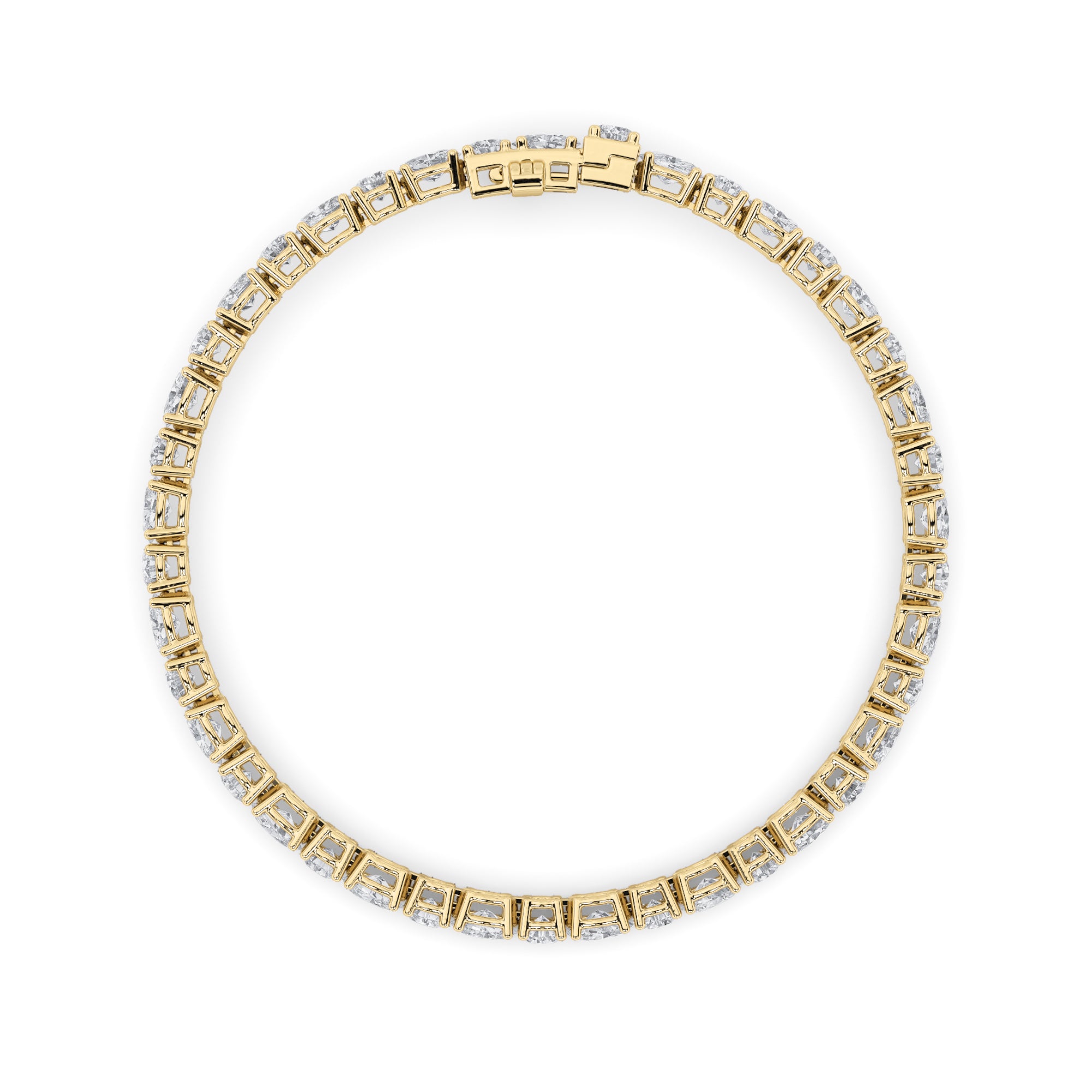6.75CTW Oval Shaped Lab Grown Diamond (F/VS) Bracelet in 14K Gold