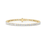 7CTW Oval Shaped Lab Grown Diamond (F/VS) East West Bracelet in 14K Gold
