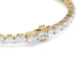7CTW Oval Shaped Lab Grown Diamond (F/VS) East West Bracelet in 14K Gold