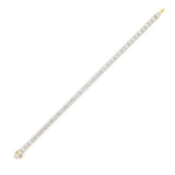 7CTW Oval Shaped Lab Grown Diamond (F/VS) East West Bracelet in 14K Gold