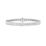 10CTW Emerald Shaped Lab Grown Diamond (F/VS) East West Station Bracelet in 14K Gold