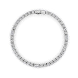 10CTW Emerald Shaped Lab Grown Diamond (F/VS) East West Station Bracelet in 14K Gold