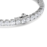10CTW Emerald Shaped Lab Grown Diamond (F/VS) East West Station Bracelet in 14K Gold