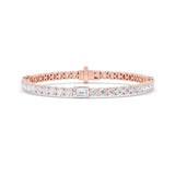 10CTW Emerald Shaped Lab Grown Diamond (F/VS) East West Station Bracelet in 14K Gold