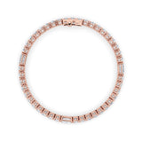 10CTW Emerald Shaped Lab Grown Diamond (F/VS) East West Station Bracelet in 14K Gold