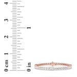 10CTW Emerald Shaped Lab Grown Diamond (F/VS) East West Station Bracelet in 14K Gold
