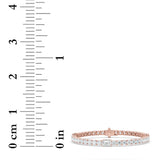 10CTW Emerald Shaped Lab Grown Diamond (F/VS) East West Station Bracelet in 14K Gold