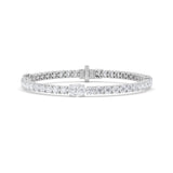 10CTW Oval Shaped Lab Grown Diamond (F/VS) East West Station Bracelet in 14K Gold