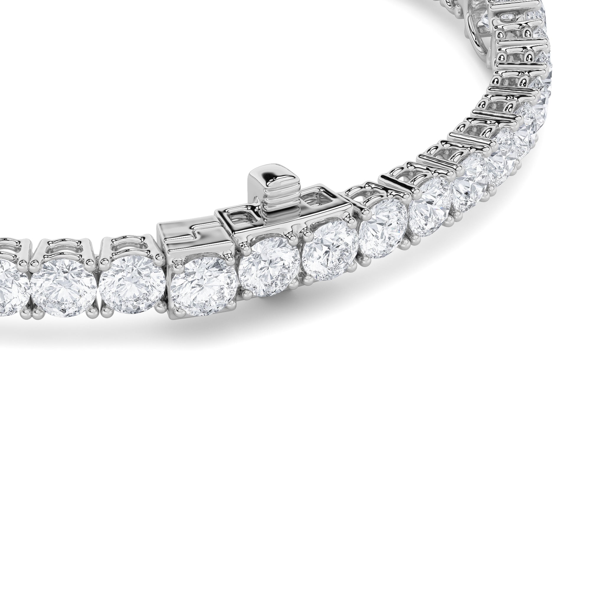 10CTW Oval Shaped Lab Grown Diamond (F/VS) East West Station Bracelet in 14K Gold