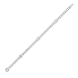 10CTW Oval Shaped Lab Grown Diamond (F/VS) East West Station Bracelet in 14K Gold