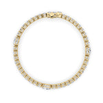10CTW Oval Shaped Lab Grown Diamond (F/VS) East West Station Bracelet in 14K Gold