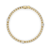 10CTW Oval Shaped Lab Grown Diamond (F/VS) East West Station Bracelet in 14K Gold
