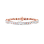 10CTW Oval Shaped Lab Grown Diamond (F/VS) East West Station Bracelet in 14K Gold