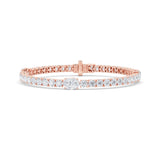 10CTW Oval Shaped Lab Grown Diamond (F/VS) East West Station Bracelet in 14K Gold