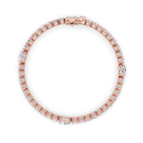 10CTW Oval Shaped Lab Grown Diamond (F/VS) East West Station Bracelet in 14K Gold