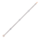 10CTW Oval Shaped Lab Grown Diamond (F/VS) East West Station Bracelet in 14K Gold