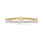 10CTW Pear Shaped Lab Grown Diamond (F/VS) East West Station Bracelet in 14K Gold