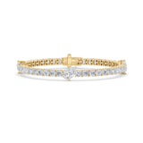 10CTW Pear Shaped Lab Grown Diamond (F/VS) East West Station Bracelet in 14K Gold