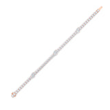 10CTW Pear Shaped Lab Grown Diamond (F/VS) East West Station Bracelet in 14K Gold
