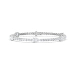 6CTW Pear Shaped Lab Grown Diamond (F/VS) East West Station Bracelet in 14K Gold