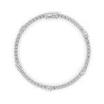 6CTW Pear Shaped Lab Grown Diamond (F/VS) East West Station Bracelet in 14K Gold