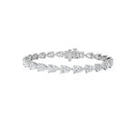 10CTW Pear Shaped Lab Grown Diamond (F/VS) Fancy Line Bracelet in 14K Gold