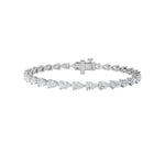 6CTW Pear Shaped Lab Grown Diamond (F/VS) Fancy Line Bracelet in 14K Gold