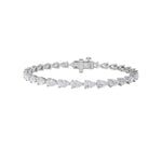 7CTW Pear Shaped Lab Grown Diamond (F/VS) Fancy Line Bracelet in 14K Gold