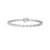 7CTW Pear Shaped Lab Grown Diamond (F/VS) Fancy Line Bracelet in 14K Gold