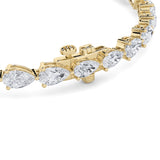 7CTW Pear Shaped Lab Grown Diamond (F/VS) Fancy Line Bracelet in 14K Gold