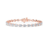 7CTW Pear Shaped Lab Grown Diamond (F/VS) Bracelet in 14K Rose Gold