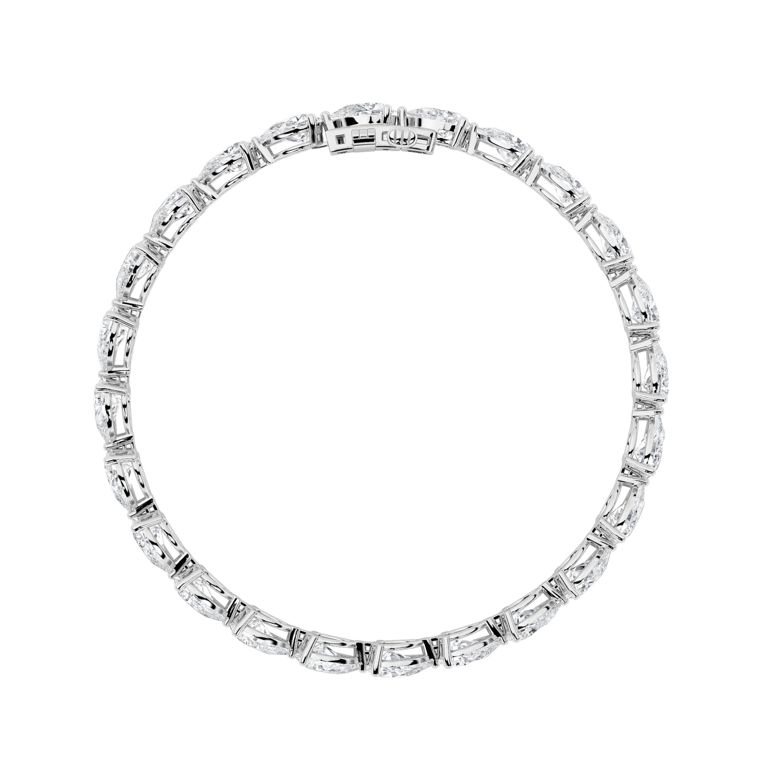 8CTW Pear Shaped Lab Grown Diamond (F/VS) East West Bracelet in 14K Gold