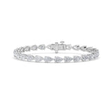 8.5CTW Pear Shaped Lab Grown Diamond (F/VS) Fancy Line Bracelet in 14K Gold
