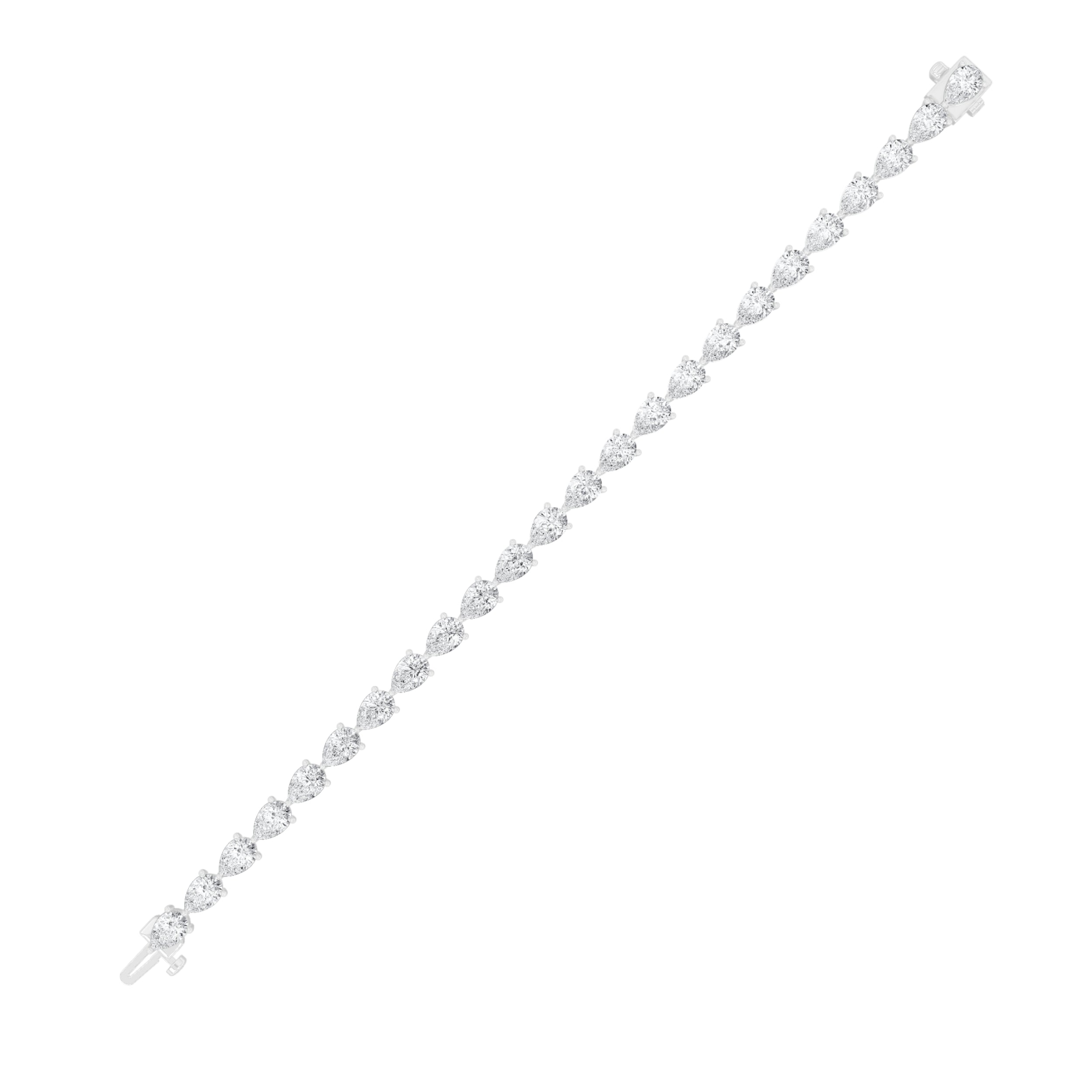 8.5CTW Pear Shaped Lab Grown Diamond (F/VS) Fancy Line Bracelet in 14K Gold