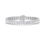 16.5CTW Marquise Shaped Lab Grown Diamond (F/VS) Angled Line Bracelet in 14K Gold