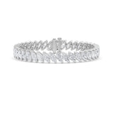 16.5CTW Marquise Shaped Lab Grown Diamond (F/VS) Angled Line Bracelet in 14K Gold