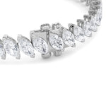 16.5CTW Marquise Shaped Lab Grown Diamond (F/VS) Angled Line Bracelet in 14K Gold
