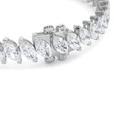 16.5CTW Marquise Shaped Lab Grown Diamond (F/VS) Angled Line Bracelet in 14K Gold
