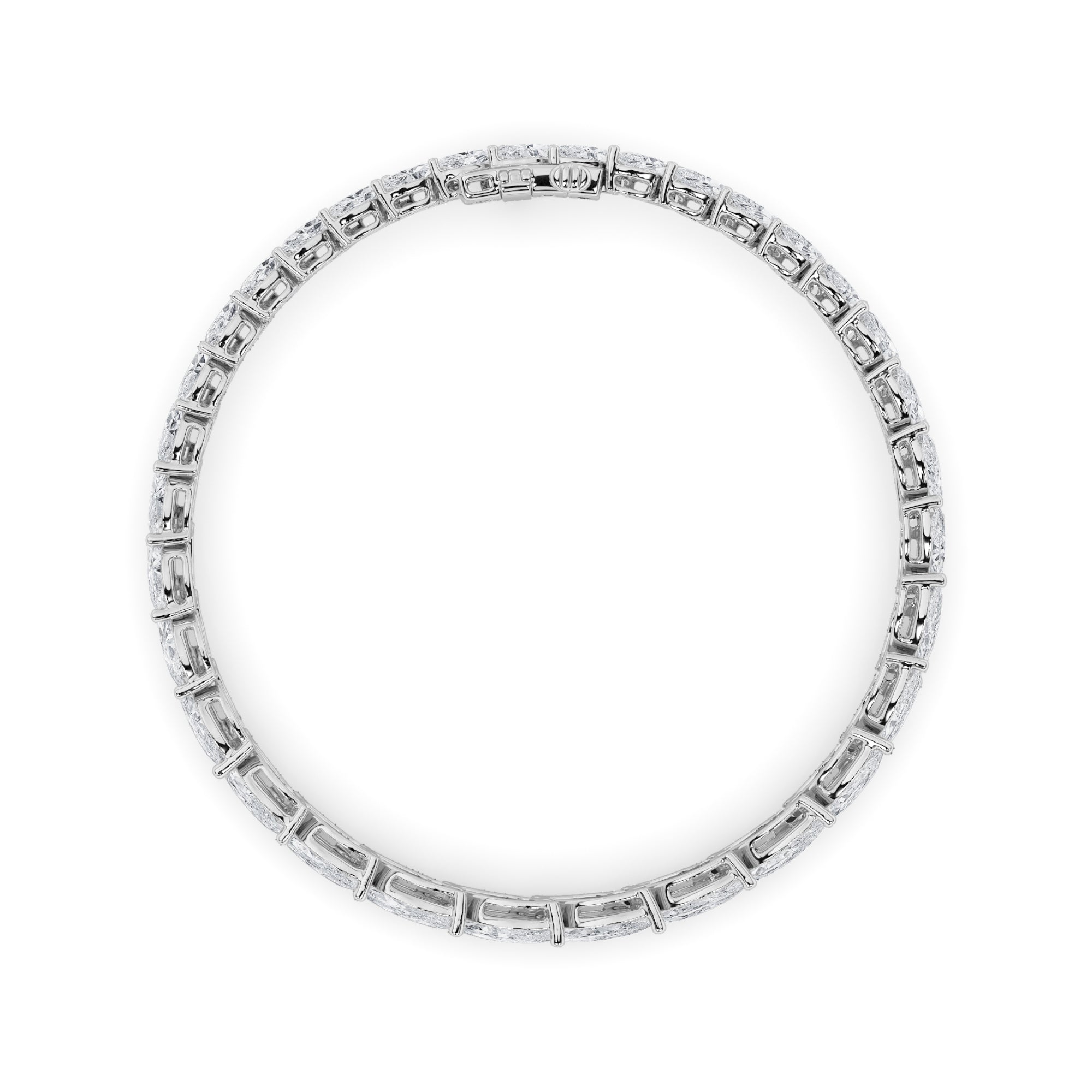 13CTW Marquise Shaped Lab Grown Diamond (F/VS) Fancy Bracelet in 14K Gold