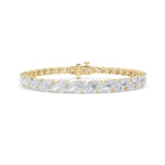13CTW Marquise Shaped Lab Grown Diamond (F/VS) Fancy Bracelet in 14K Gold
