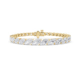 13CTW Marquise Shaped Lab Grown Diamond (F/VS) Fancy Bracelet in 14K Gold