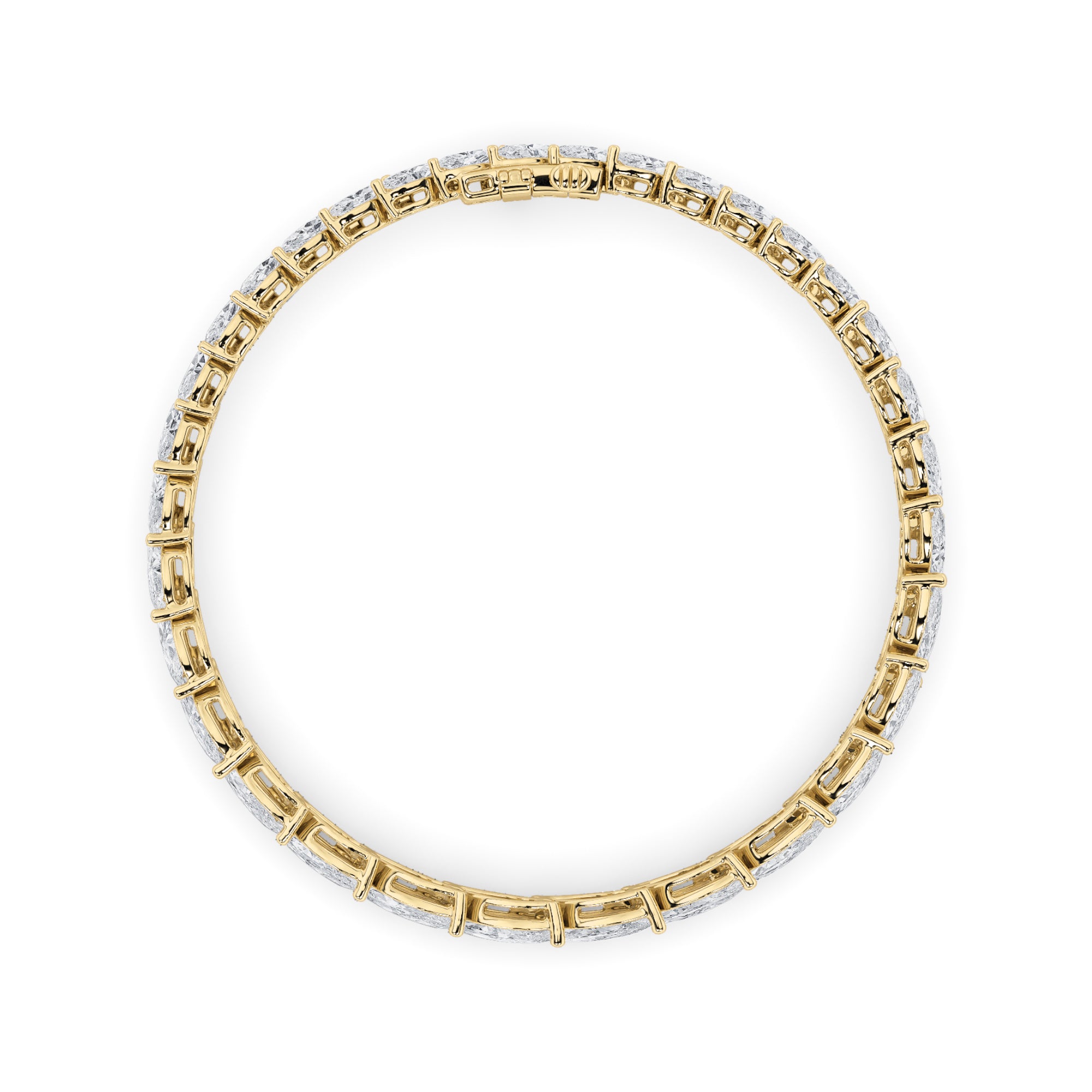 13CTW Marquise Shaped Lab Grown Diamond (F/VS) Fancy Bracelet in 14K Gold