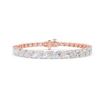 13.5CTW Marquise Shaped Lab Grown Diamond (F/VS) Bracelet in 14K Gold