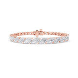 13.5CTW Marquise Shaped Lab Grown Diamond (F/VS) Bracelet in 14K Gold