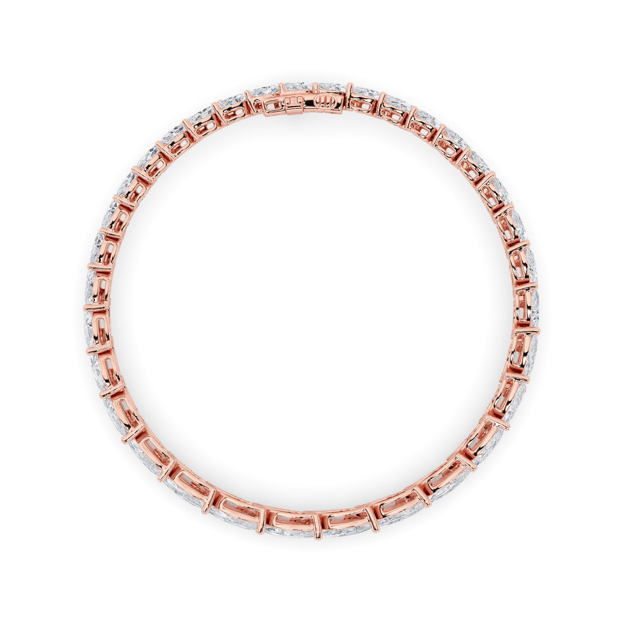 13.5CTW Marquise Shaped Lab Grown Diamond (F/VS) Bracelet in 14K Gold