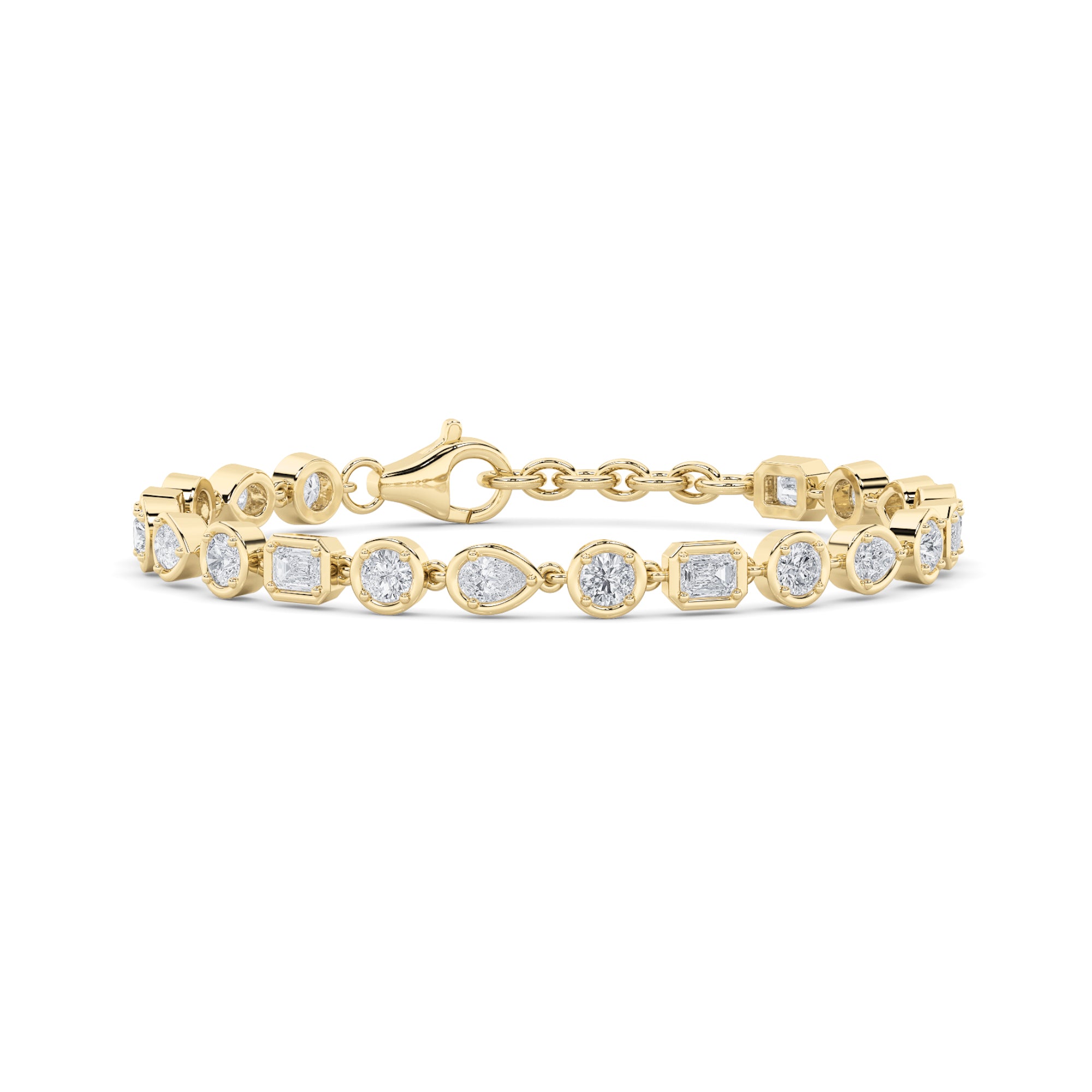 4CTW Mix Shaped Lab Grown Diamond (G/VS) Bracelet in 14K Gold