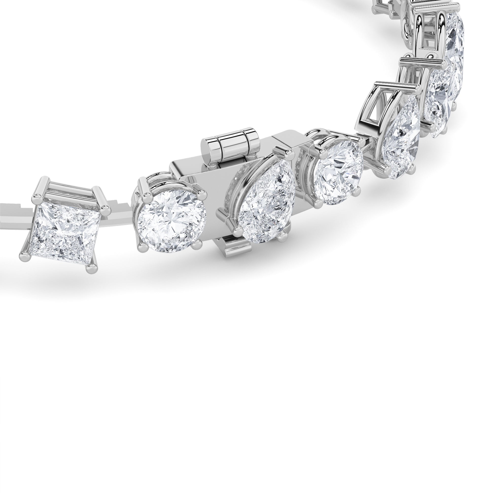 10.25CTW Mix Shaped Lab Grown Diamond (F/VS) Bracelet in 14K Gold