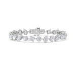 10.5CTW Mix Shaped Lab Grown Diamond (F/VS) North South Bracelet in 14K Gold