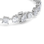 10.5CTW Mix Shaped Lab Grown Diamond (F/VS) North South Bracelet in 14K Gold