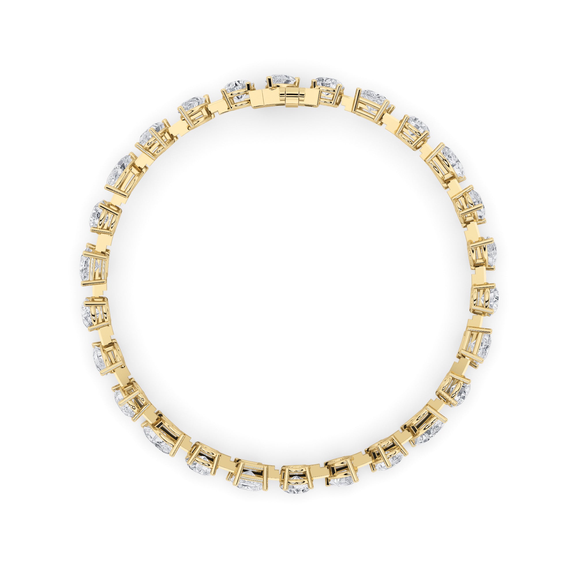 10.5CTW Mix Shaped Lab Grown Diamond (F/VS) North South Bracelet in 14K Gold